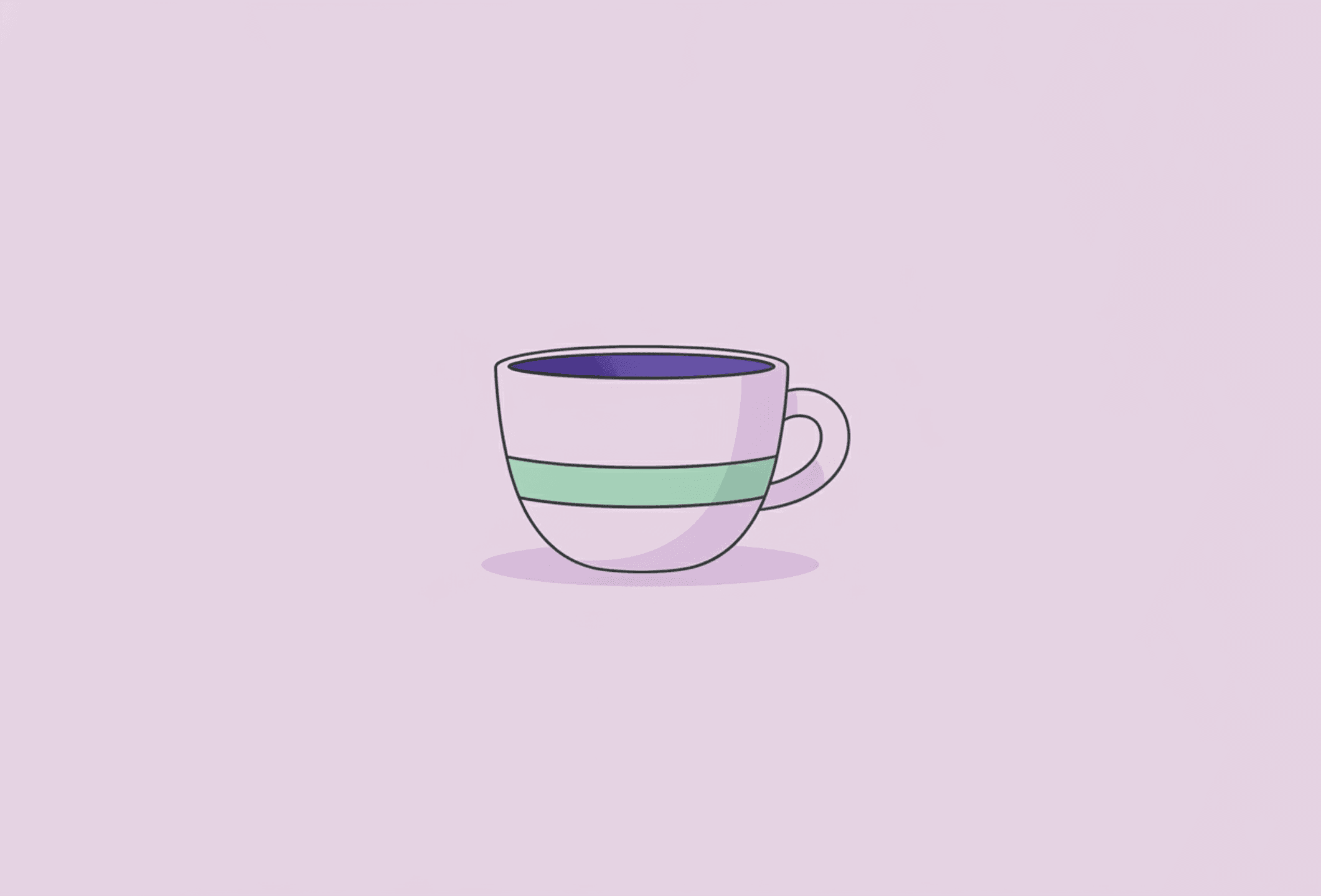 En lille keramikkop kaffe alene på en enkel flade, den rolige version af en lille øjeblikkelig belønning.